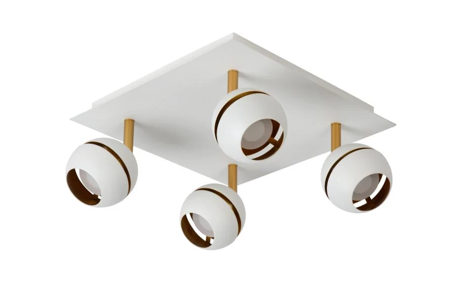 Lucide BINARI - Spot plafond - LED - 4x4,5W 2700K - Blanc - éteint